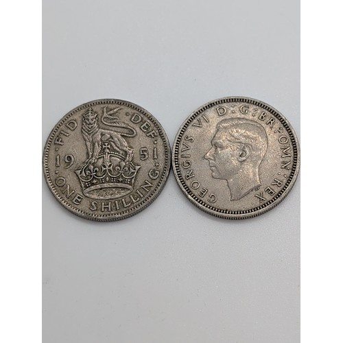 61 - 1951 British One Shilling Coin