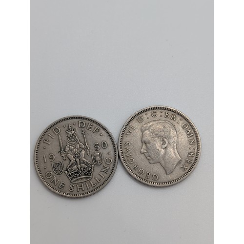 62 - 1950 British One Shilling Coin