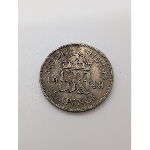 69 - 1948 British Sixpence Coin