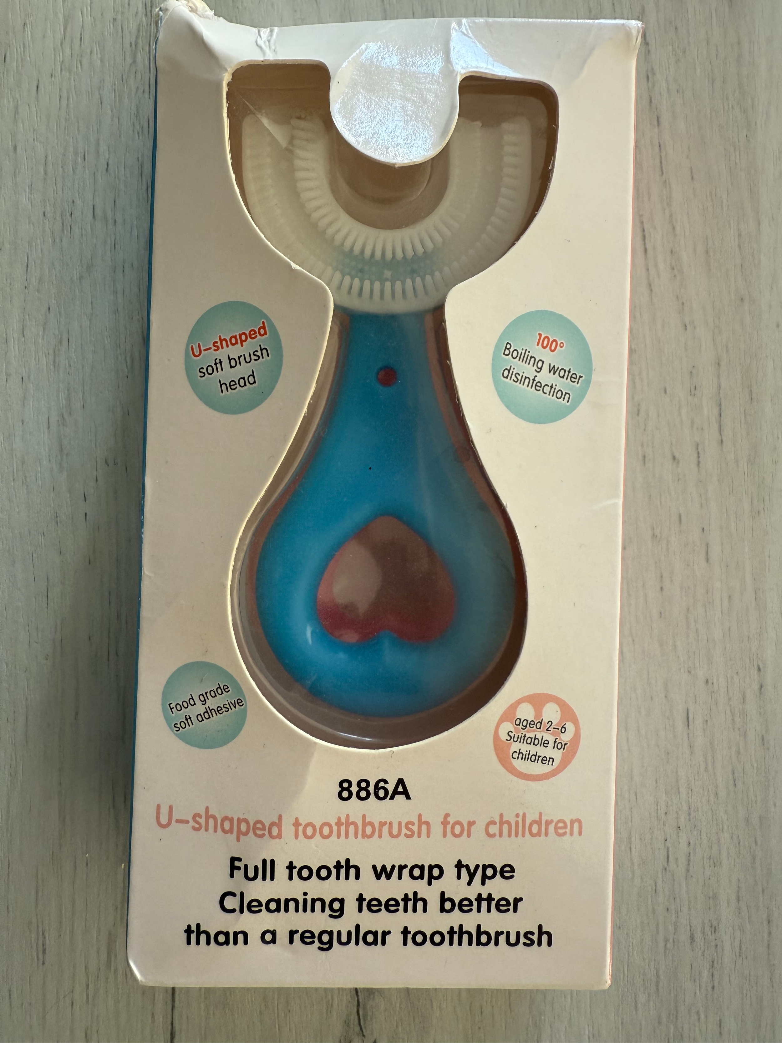 U shaped toothbrush for children Pack of 2 1 pink 1 blue