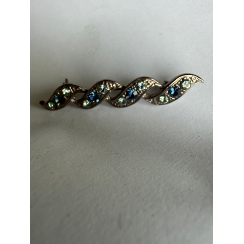 Vintage blue and turquoise stones brooch