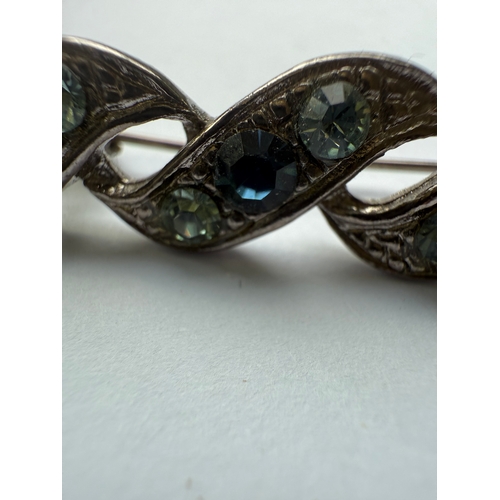 Vintage blue and turquoise stones brooch