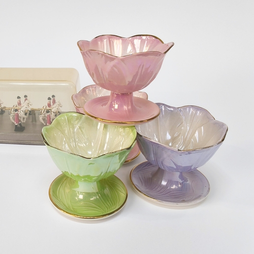 24 - A set of Maling Sundae dishes and a model of a Silver Jubilee 1977 Golden Carriage