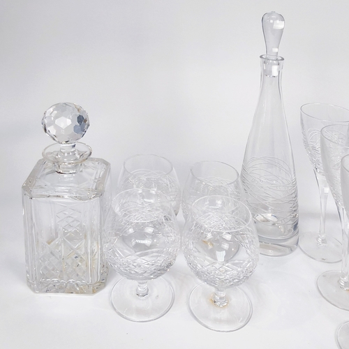 35 - A selection of Edinburgh crystal cut glassware, and a separate crystal cut decanter with four brandy... 
