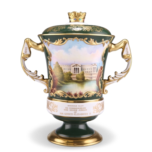 126 - A LARGE AYNSLEY LIMITED EDITION LOVING CUP AND COVER, 