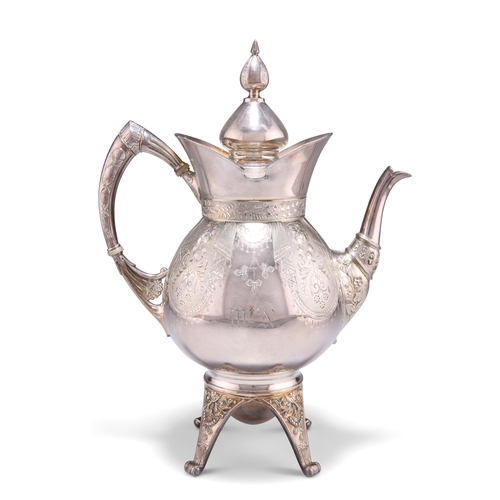 1015 - AN AMERICAN SILVER-PLATED FOUR-PIECE TEA AND COFFEE SERVICE, IN THE AESTHETIC TASTE, by Rogers, Smit... 