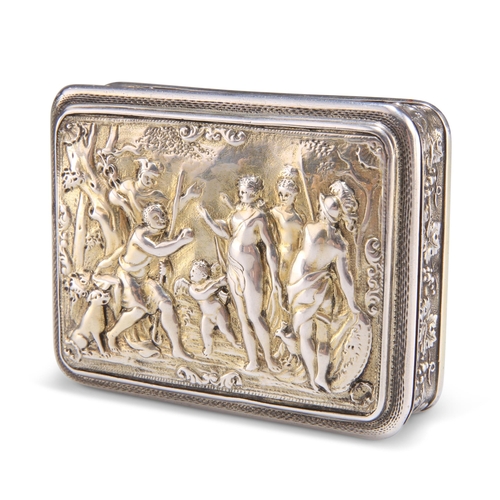 1045 - A GEORGE III SILVER-GILT SNUFF BOX, by Joseph Ash I, London 1809, rectangular with rounded corners, ... 