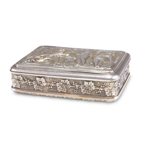 1045 - A GEORGE III SILVER-GILT SNUFF BOX, by Joseph Ash I, London 1809, rectangular with rounded corners, ... 