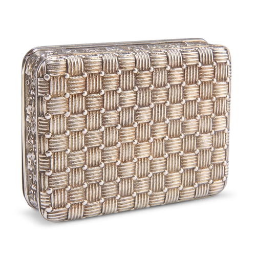 1045 - A GEORGE III SILVER-GILT SNUFF BOX, by Joseph Ash I, London 1809, rectangular with rounded corners, ... 