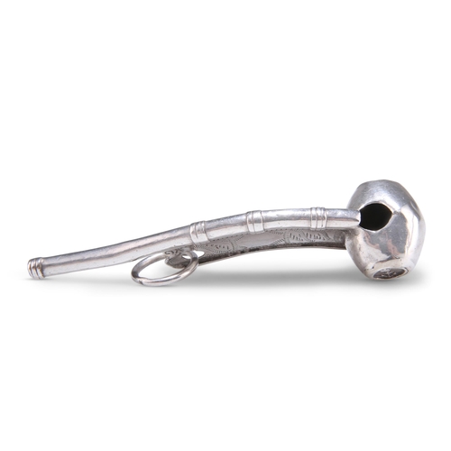 1059 - A VICTORIAN SILVER BOSUN'S WHISTLE, by George Unite, Birmingham 1873, of typical boatswain's call fo... 