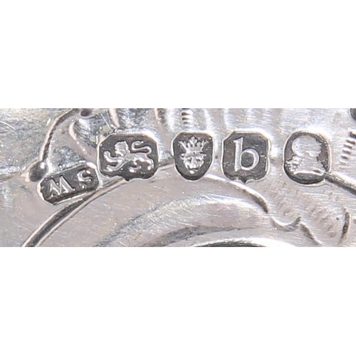 1077 - A GEORGE III SILVER SNUFFER TRAY, probably by Samuel Whitford II, London 1817, of hourglass form, fl... 