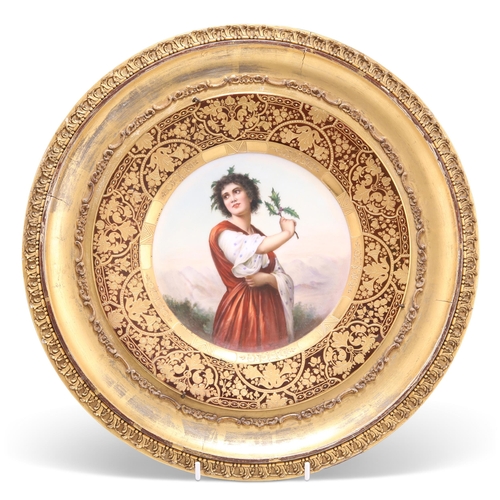 63 - A 19TH CENTURY VIENNA PORTRAIT PLAQUE, titled 