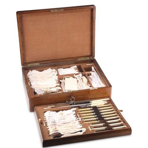 1000 - A CANTEEN OF SILVER-PLATED FLATWARE, by Walker & Hall, early 20th Century, for six settings, Old Eng... 