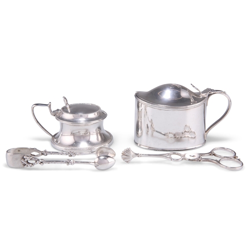 1029 - A PAIR OF GEORGE III SILVER SUGAR NIPS,ÊbyÊStephen Adams, London, lacking date letter; A GEORGE III ... 