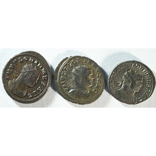 101 - 3x Ae antoninianii of Florian (276 CE) consisting of reverse types: CONCORDIA MILITVM, LAETITIA FVND... 