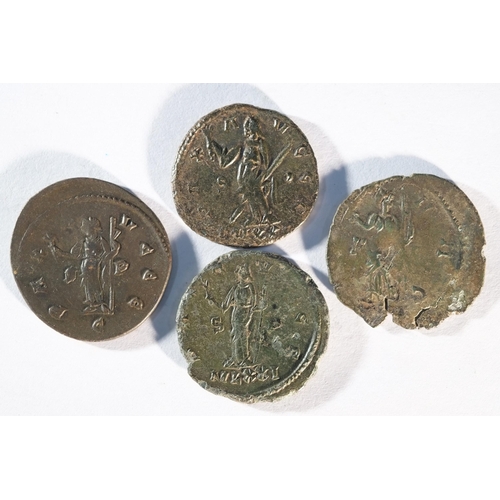 107 - 4x Carausius (286 - 293 CE) Ae antoninianus consisting of: 3.6 grams, 23.9mm. C mint. In the name of... 