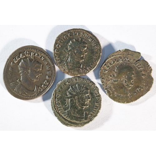 107 - 4x Carausius (286 - 293 CE) Ae antoninianus consisting of: 3.6 grams, 23.9mm. C mint. In the name of... 