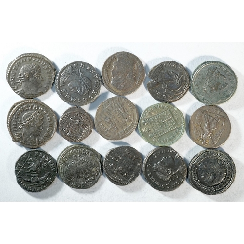 124 - 15x 4th Century AE3/AE4s consisting of 11x Constantine I (307 - 337 CE), 1x Crispus (317 - 326 CE), ... 