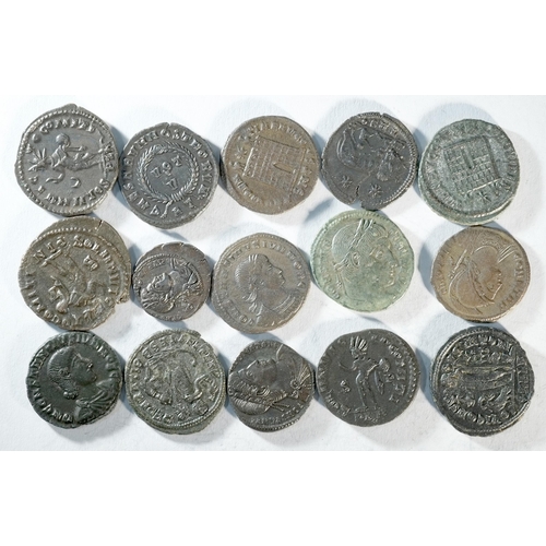 124 - 15x 4th Century AE3/AE4s consisting of 11x Constantine I (307 - 337 CE), 1x Crispus (317 - 326 CE), ... 