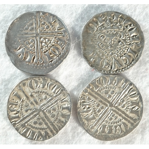 126 - 4x Henry III (1216 - 1272) voided long-cross silver pennies consisting of: Class 5b, Ion at Canterbu... 