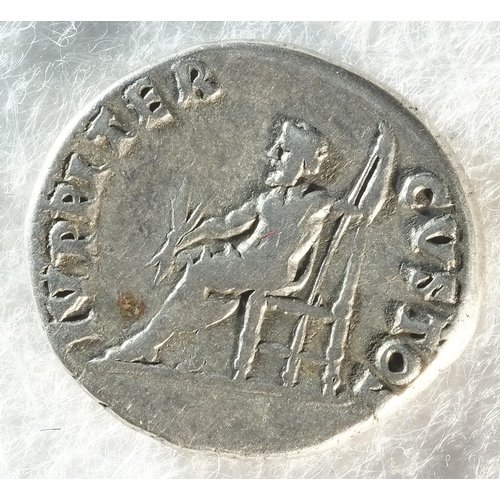 13 - Nero (54 - 68 CE) silver denarius, 3.6 grams, 18.4 mm. Obv: IMP NERO CAESAR AVGVSTVS, laureate head ... 