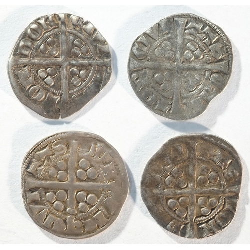 131 - Edward II, 4x silver pennies consisting of: London mint, class 14, Very Fine. London mint, class 15a... 