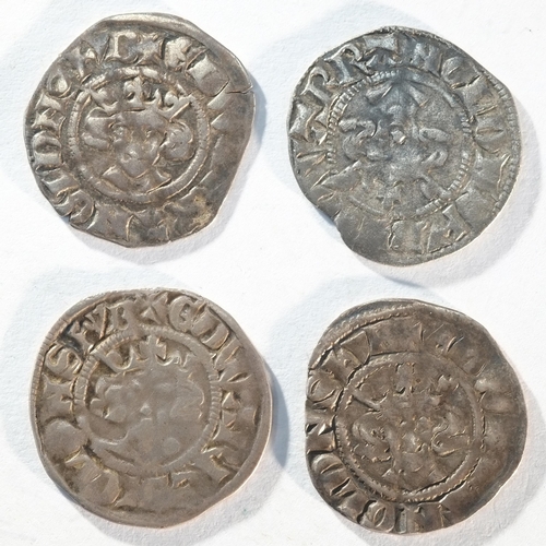 131 - Edward II, 4x silver pennies consisting of: London mint, class 14, Very Fine. London mint, class 15a... 