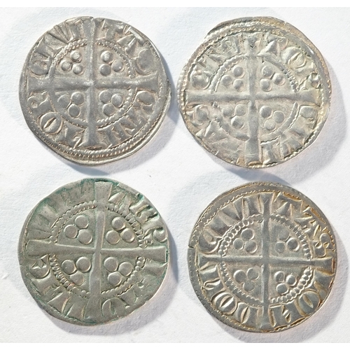 133 - 4x silver pennies of Edward I - Edward III (1272 - 1377) consisting of London mint, 2x Canterbury mi... 