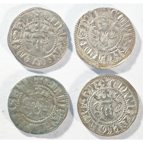 133 - 4x silver pennies of Edward I - Edward III (1272 - 1377) consisting of London mint, 2x Canterbury mi... 