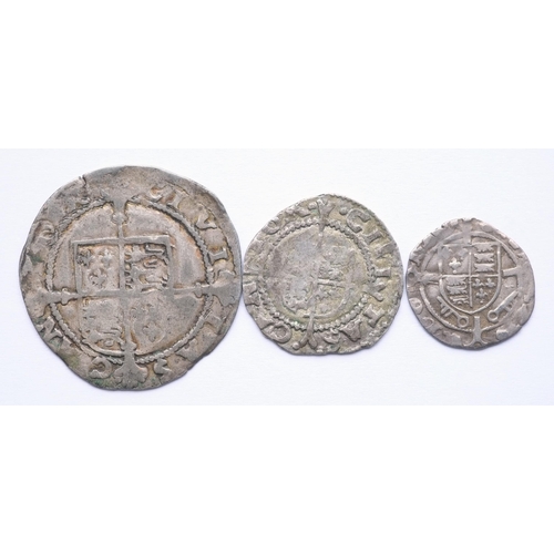 136 - 3x Henry VIII (1509 - 1547) coins consisting of: Penny, york mint, 0.68 grams, 14.9 mm, 8h. S. 2235.... 