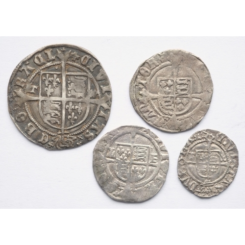 140 - 4x Henry VIII (509 - 1547) coins consisting of: Groat, 2.54 grams, 24.7 mm, 4h, mintmark voided cros... 