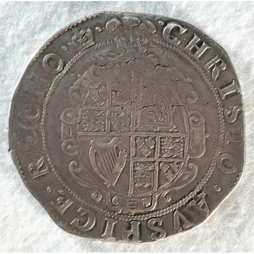 153 - Charles I (1625 - 1649) halfcrown, 14.99 grams, 34.3 mm, 2h, mintmark crown 1635 - 1636. Obv: Charle... 