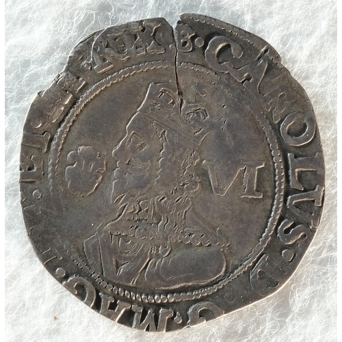 168 - Charles I (1625 - 1649) sixpence Bridgnorth-on-Severn mint, 2.00 grams, 24.3mm, 1h, mintmark B 1646.... 