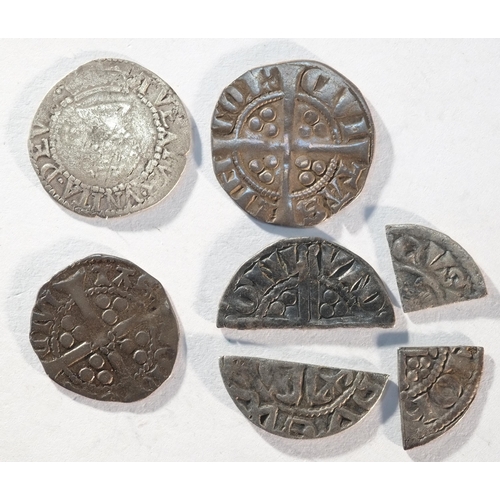 181 - 7x British hammered silver coins consisting of: Edward I (1272 - 1307) Lincoln mint penny, class 3g,... 