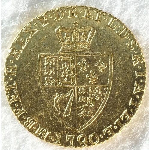 191 - George III (1760 - 1820) 1790 half-guinea. Obv: Fifth laureate head right. Rev: Crowned 