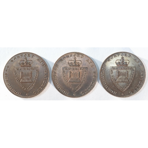 234 - 3x Essex, Hornchurch 18th century provincial tokens consisting of: George Cotton halfpence. DH33. Al... 