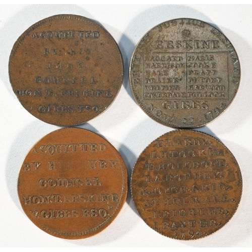 236 - Middlesex, 4x 18th century provincial tokens, political and social series, comprising: 1012e, Good V... 