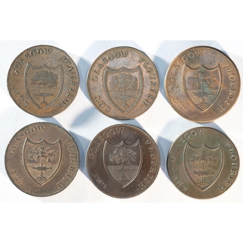 256 - 2 x Lanarkshire 18th century provincial tokens consisting of: Lanarkshire, Glasgow 1791 proof halfpe... 