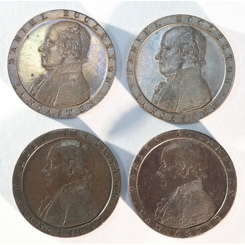 258 - 4 x Lancashire, Lancaster 18th century provincial tokens consisting of: 1794 proof halfpenny, DH57, ... 