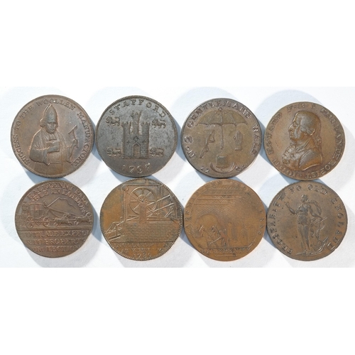 263 - 8x 18th century provincial tokens consisting of: Devon, Exeter DH2, Very Fine. Hampshire, Portsmouth... 