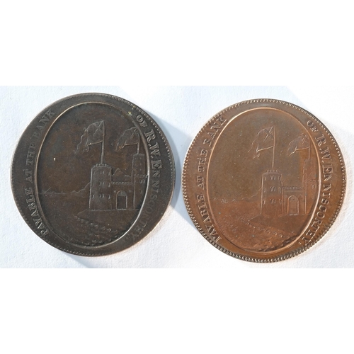 276 - 2 x Ireland, Enniscorthy 18th century provincial tokens consisting of: 1800 proof halfpenny, DH2, As... 