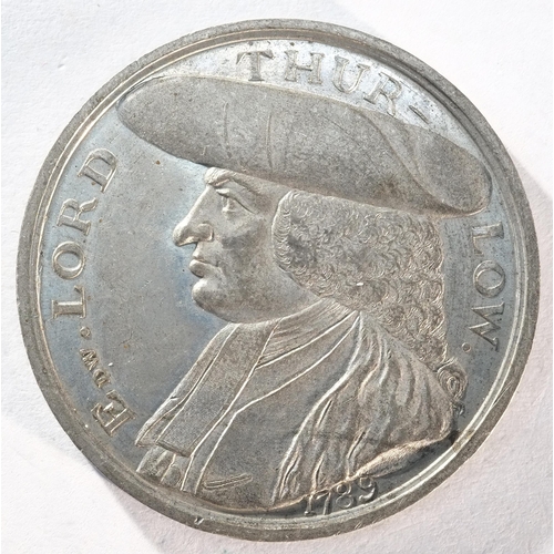 282 - Lord Thurlow, 1789, a white metal medal by C. James and T. Wyon Jr. Obv: Bust of Lord Thurlow facing... 