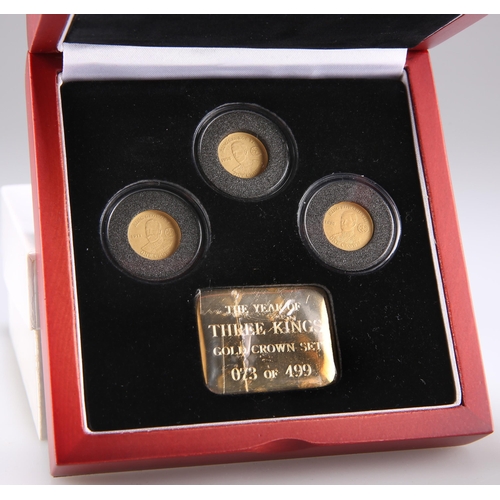 368 - Tristan Da Cunha, 2010 gold ''year of three kings'' 3-Coin set. 3.75g .916/22 carat gold. 3-coin set... 