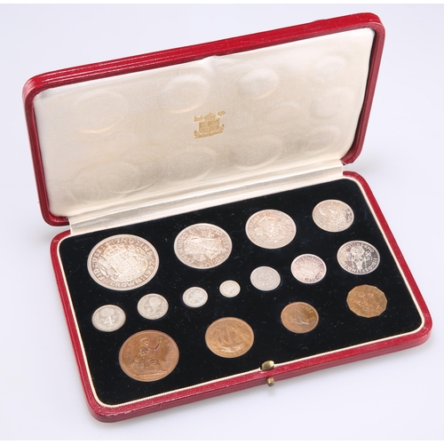 374 - George VI (1937 - 1952), 1937 15-coin specimen set consisting of: crown, half Crown, florin, Scottis... 