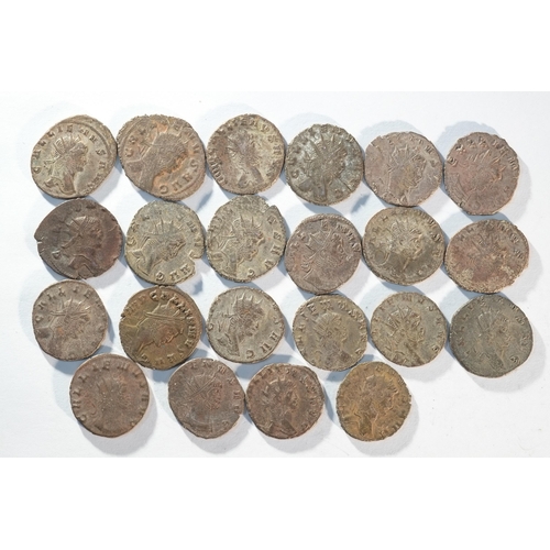 57 - 22x billon antoninianii of Gallienus (253 - 268 CE), zoo series consisting of: 2x SOLI CONS AVG, LIB... 