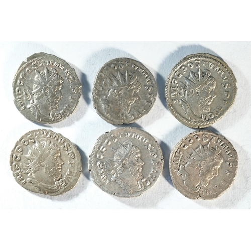 69 - 6x silver antoninianii of Postumus (260 - 269 CE) consisting of reverse types: HERC DEVSONIENSI, FID... 