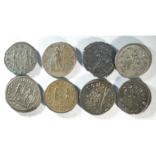 74 - Ancient Roman, 8x antoninianii consisting of: Postumus (260 - 269 CE), Victory advancing right rever... 