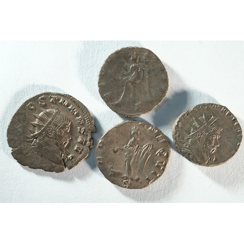 78 - A collection of 4x AE Antoninianii of Aureolus (268 CE) in the the name of Postumus consisting of: F... 