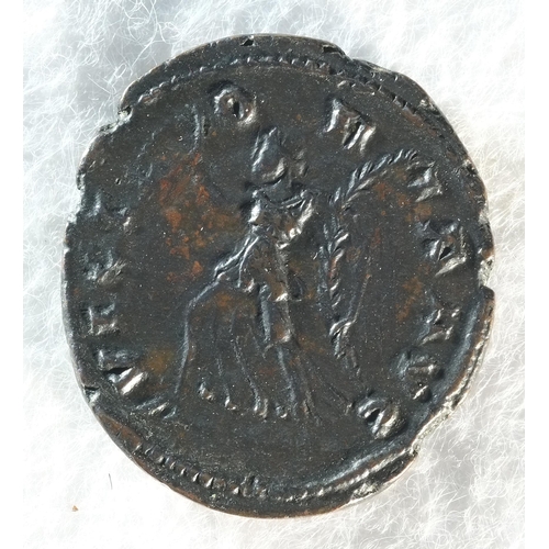 82 - Marius (269 CE) Ae Antoninianus. 3.85 grams, 21.6 mm, 6h. Obv: IMP C M AVR MARIVS AVG, radiate drape... 