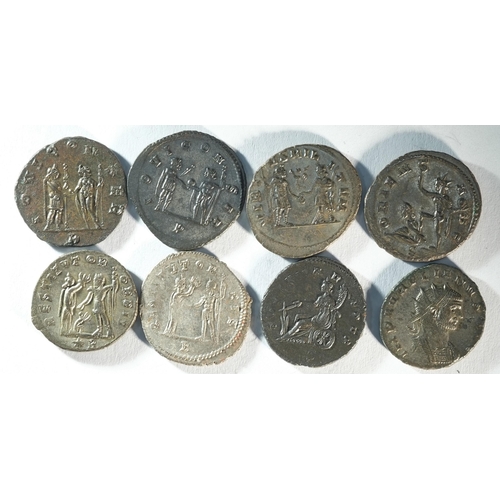 95 - 8x Ae antoniniani of Aurelian (270 - 275 CE) consisting of reverse types: FORT REDVX, 3x IOVI CONSER... 